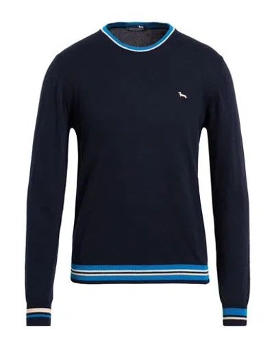 Harmont & Blaine Man Sweater Midnight Blue Size L Cotton, Polyamide, Alpaca Wool In Black
