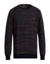 Harmont & Blaine Man Sweater Midnight Blue Size L Wool In Black