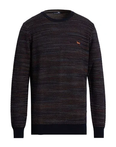 Harmont & Blaine Man Sweater Midnight Blue Size L Wool In Black