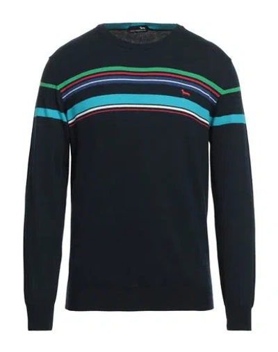 Harmont & Blaine Man Sweater Midnight Blue Size M Cotton