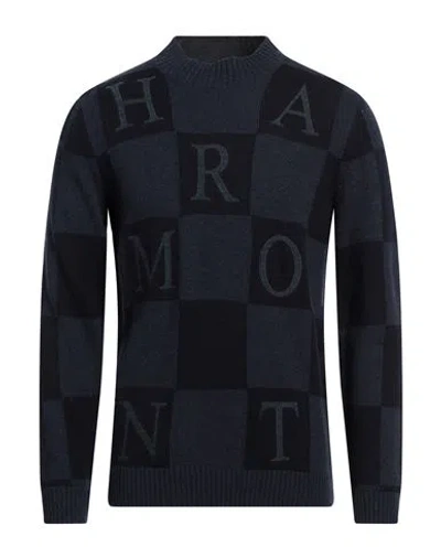 Harmont & Blaine Man Sweater Navy Size L Cotton, Polyamide, Viscose, Wool In Navy Blue