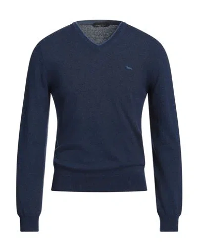Harmont & Blaine Man Sweater Navy Size S Merino Wool, Viscose, Polyamide, Cashmere In Navy Blue