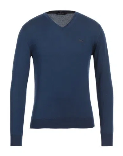 Harmont & Blaine Man Sweater Navy Size S Wool In Navy Blue