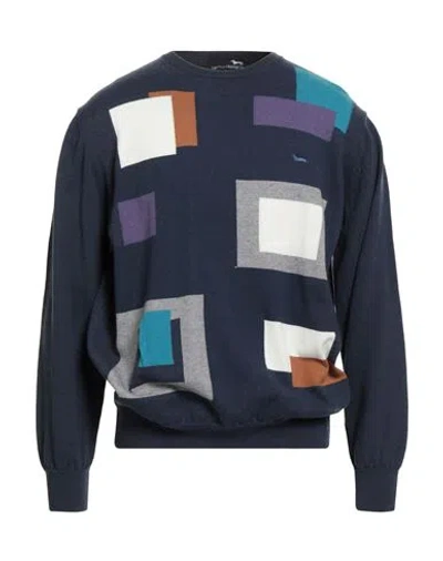 Harmont & Blaine Man Sweater Navy Size 3xl Cotton, Wool In Blue