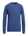 Harmont & Blaine Man Sweater Navy Size L Cotton, Nylon, Alpaca Wool In Blue
