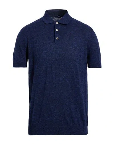 Harmont & Blaine Man Sweater Navy Size Xl Cotton, Linen In Blue
