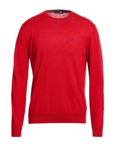 Harmont & Blaine Man Sweater Red Size L Cotton, Linen