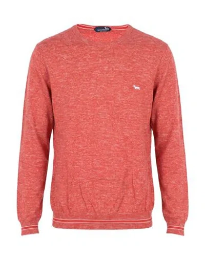 Harmont & Blaine Man Sweater Red Size L Cotton, Linen In Orange