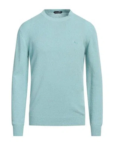 Harmont & Blaine Man Sweater Sky Blue Size L Cotton, Linen, Polyester