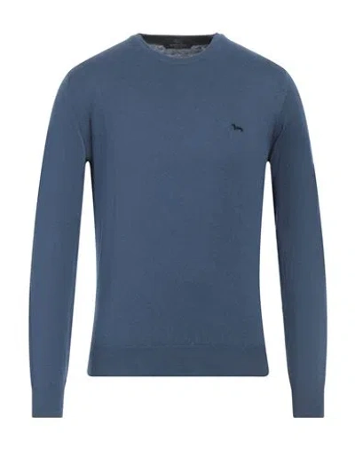 Harmont & Blaine Man Sweater Slate Blue Size S Cotton, Wool, Cashmere