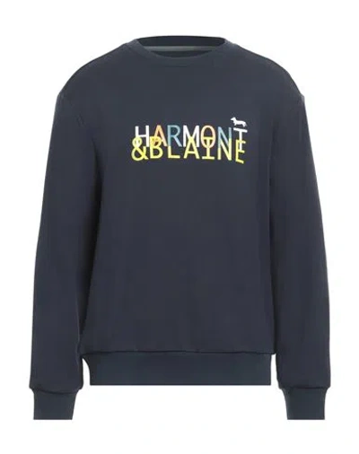 Harmont & Blaine Man Sweatshirt Navy Blue Size M Cotton