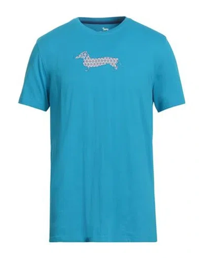 Harmont & Blaine Man T-shirt Azure Size Xxl Cotton In Blue