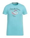 Harmont & Blaine Man T-shirt Azure Size Xxl Cotton In Blue