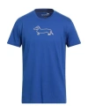 Harmont & Blaine Man T-shirt Blue Size Xxl Cotton In Animal Print