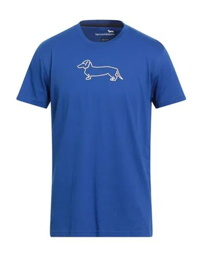 Harmont & Blaine Man T-shirt Blue Size Xxl Cotton In Animal Print