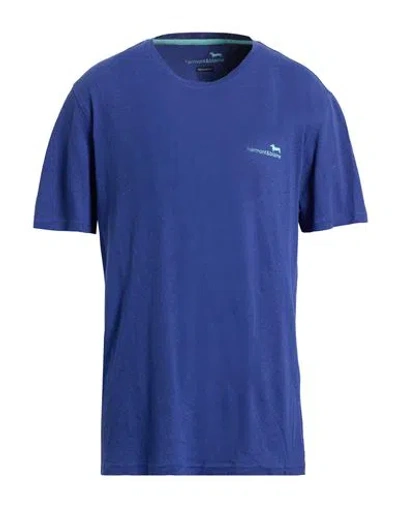 Harmont & Blaine Man T-shirt Blue Size Xxl Linen, Cotton