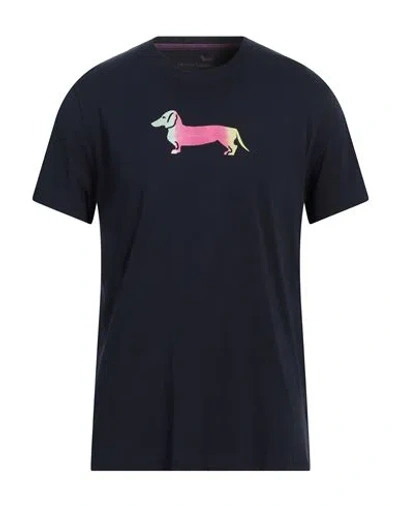 Harmont & Blaine Man T-shirt Midnight Blue Size L Cotton In Blue