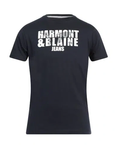 Harmont & Blaine Man T-shirt Midnight Blue Size M Cotton