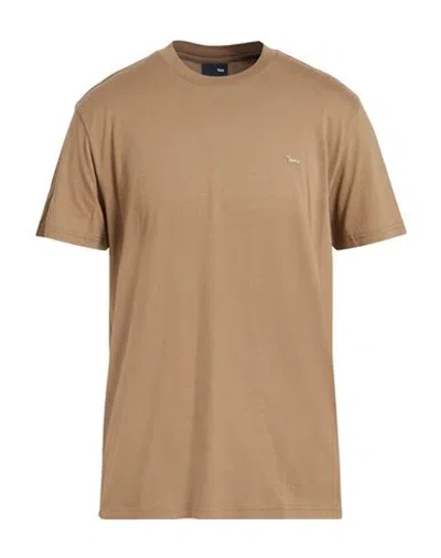 Harmont & Blaine Man T-shirt Sand Size L Cotton In Brown