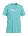 Harmont & Blaine Man T-shirt Turquoise Size L Cotton In Blue