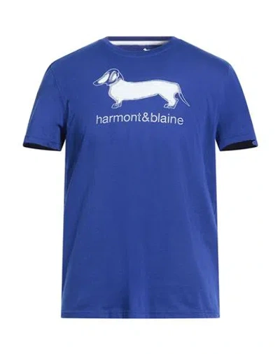 Harmont & Blaine Man T-shirt Bright Blue Size 3xl Cotton