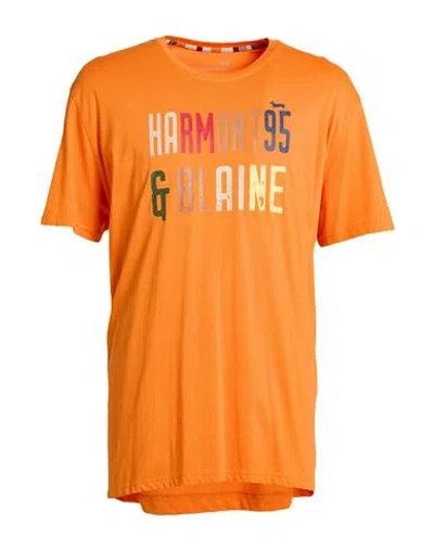 Harmont & Blaine Man T-shirt Orange Size Xxl Organic Cotton