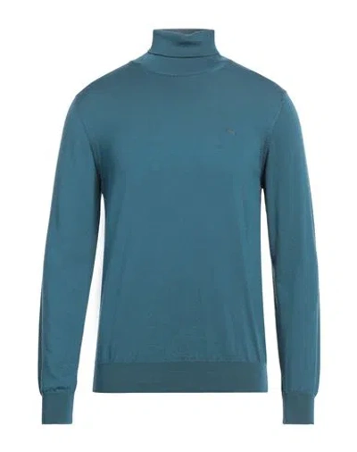 Harmont & Blaine Man Turtleneck Deep Teal Size L Wool In Blue