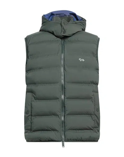 Harmont & Blaine Man Vest Dark Green Size L Nylon, Elastane
