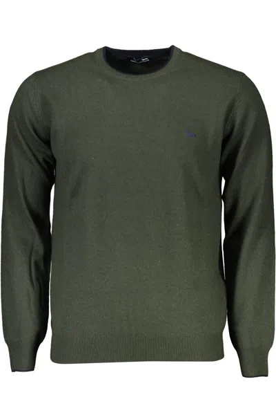 Harmont & Blaine Men's Crew-neck Sweater With Dachshund Embroidery In Green