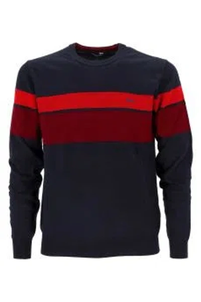 Harmont & Blaine Men's Crew-neck Sweater With 3d Design In Blue
