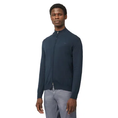 Harmont & Blaine Men's Full-zip Sweatshirt With Standing Collar In Blue