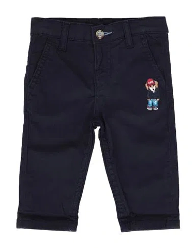 Harmont & Blaine Babies'  Newborn Boy Pants Navy Blue Size 3 Cotton, Elastane