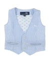 Harmont & Blaine Newborn Boy Tailored Vest Light Blue Size 3 Cotton In Blue