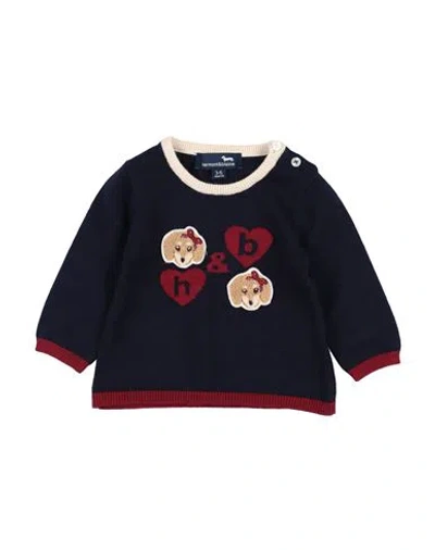 Harmont & Blaine Babies'  Newborn Girl Sweater Navy Size 3 Viscose, Polyester, Polyamide In Black