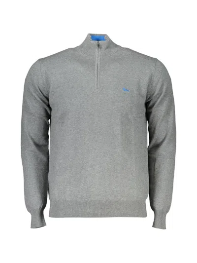 Harmont & Blaine Quarter-zip Cotton Sweater In Gray
