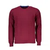 Harmont & Blaine Chic Pink Crew Neck Sweater With Contrast Details In Red