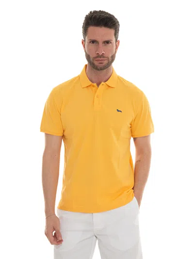 Harmont & Blaine Short Sleeve Polo Shirt In Yellow
