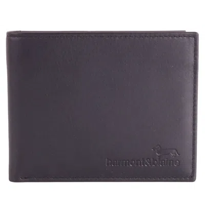 Harmont & Blaine Sleek Calfskin Leather Men's Wallet In Black