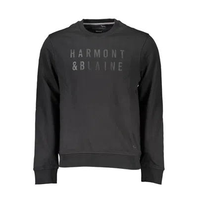 Harmont & Blaine Sleek Black Long-sleeved Crew Neck Sweatshirt In Grey