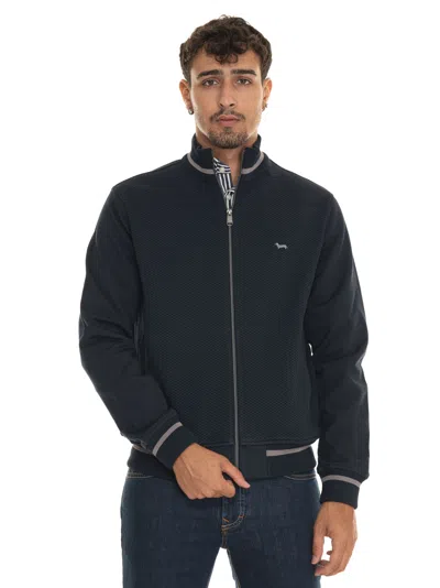 Harmont & Blaine Crew Neck Embroidered Blue Sweater