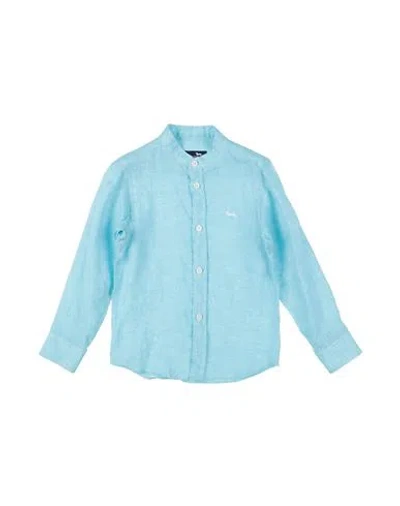 Harmont & Blaine Babies'  Toddler Boy Shirt Turquoise Size 6 Linen In Blue