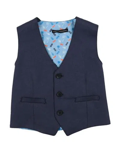 Harmont & Blaine Babies'  Toddler Boy Tailored Vest Navy Size 5 Linen, Viscose In Blue