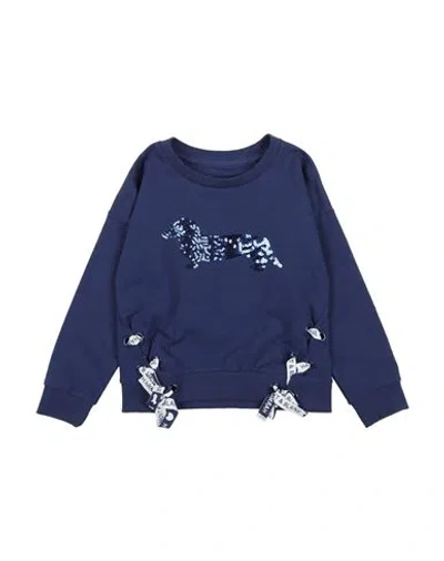 Harmont & Blaine Babies'  Toddler Girl Sweatshirt Navy Blue Size 4 Cotton, Elastane