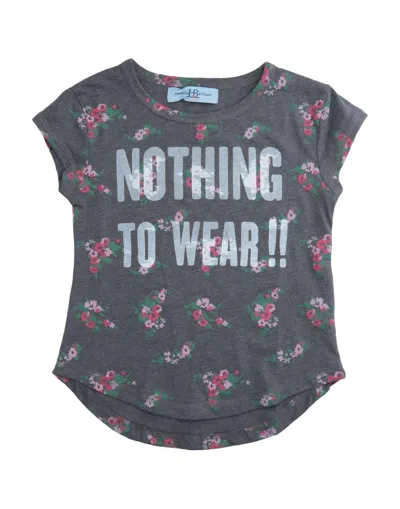 Harmont & Blaine Babies'  Toddler Girl T-shirt Lead Size 7 Cotton, Polyester In Grey