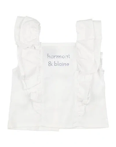 Harmont & Blaine Babies'  Toddler Girl Top White Size 6 Cotton, Polyamide, Elastane