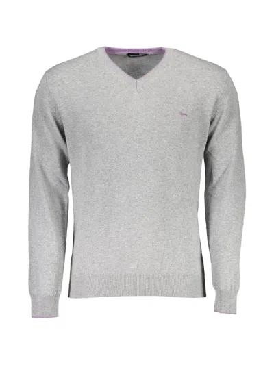 Harmont & Blaine V-neck Cotton Sweater In Gray