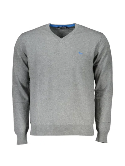 Harmont & Blaine V-neck Cotton Sweater In Gray
