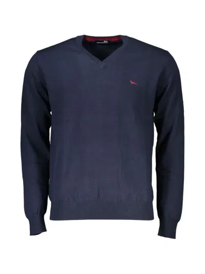 Harmont & Blaine V-neck Embroidered Sweater In Blue