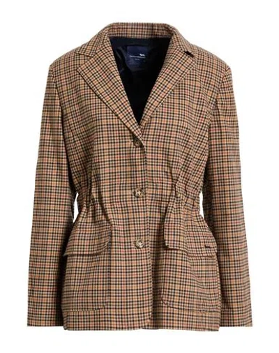 Harmont & Blaine Woman Blazer Camel Size 8 Cotton, Polyester In Brown
