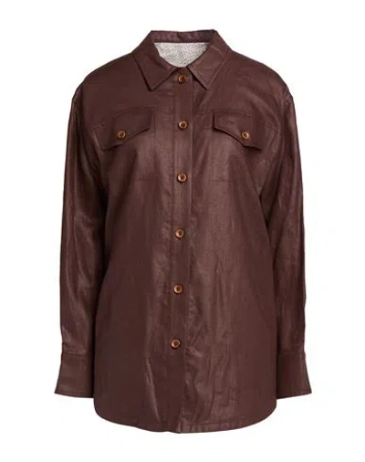 Harmont & Blaine Woman Jacket Chocolate Brown Size 14 Linen